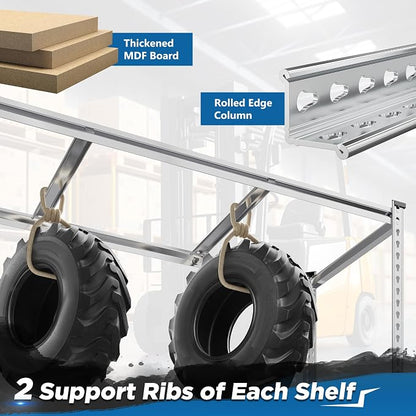 REIBII Garage Shelving, 4 Tier Storage Shelves Load 2550LBS, Adjustable Garage - Image 4