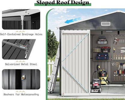 AMERLIFE 10x12x7 FT Galvanized Steel Storage Shed - Image 7