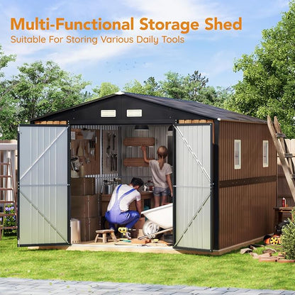 10X12 FT Outdoor Steel Storage Shed - Image 6