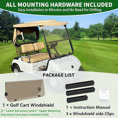 Golf Cart Foldable Windshield 3/16" Thicken Only Fits 2003-2006 Yamaha G22 - Image 6