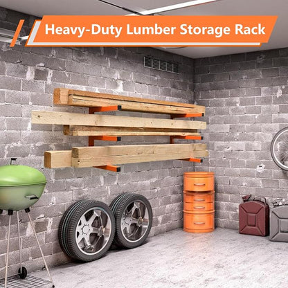 4 Pack Wood Organizer and Lumber Storage Rack Wall Mount, Heavy Duty Wood - Image 3