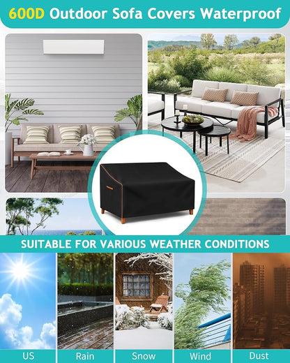 Outdoor Sofa Cover, Waterproof Patio Furniture Cover 80W x 42D x 33H inches - Image 7