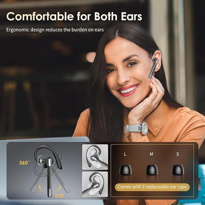 Bluetooth Headset, Wireless Bluetooth Earpiece V5.0 Hands-Free Earphones - Image 6