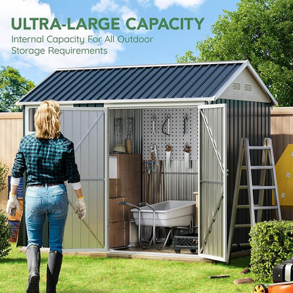 8X6FT Outdoor Steel Storage Shed - Image 2