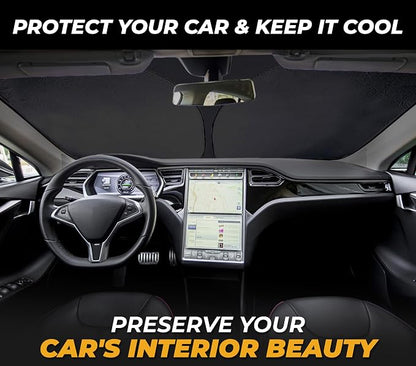 Tesla Windshield Sun Shade for Model – XX-Large 56" x 36", Foldable Front - Image 2