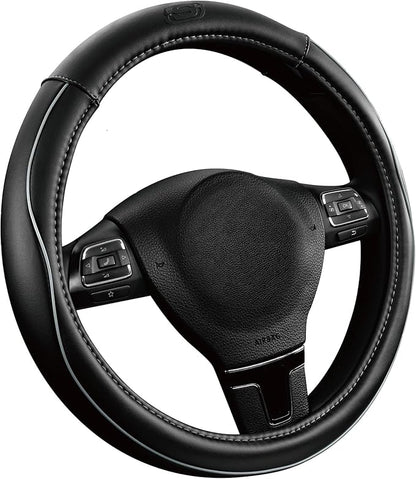 Skechers Memory Foam Steering Wheel Cover, Piping Microfiber Leather Steering by Skechers