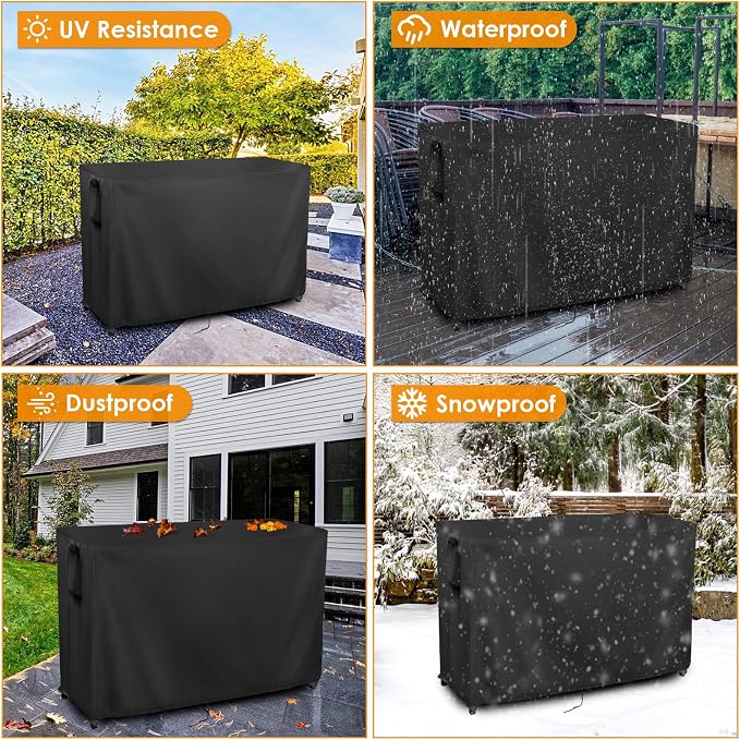 Kingling Outdoor Table Cover for Bar Table, 72 Inch Waterproof Patio Bar Cover - Image 6