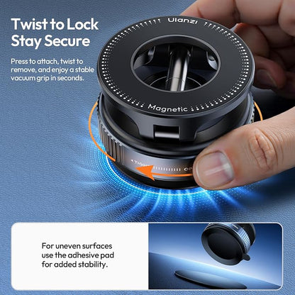 ULANZI SK-25 Car Phone Holder for Magsafe, Vacuum Suction Cup Magnetic Phone - Image 5