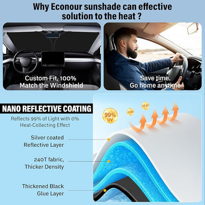 EcoNour Windshield Sun Shade Compatible - Image 3