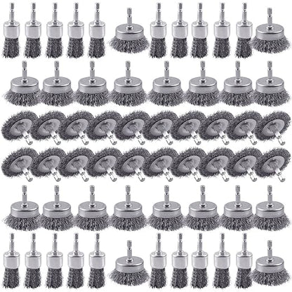 60 Pack Rocaris Carbon Steel Wire Wheel Brush Set by Rocaris