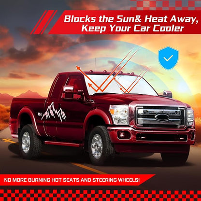 ARISMOTOR Windshield Sun Shade for Ford Super Duty F250 F350 F450 F550 2017-2025 - Image 7
