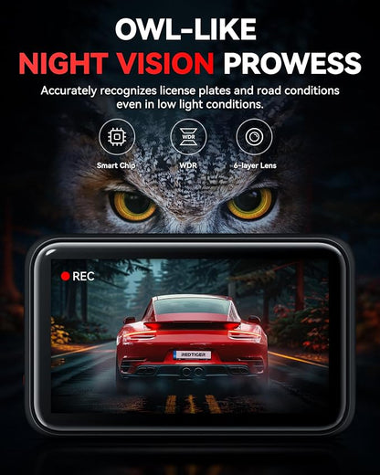REDTIGER F4 4K Dash Cam Front, 2.2 inch Mini Car Camera, 2160P UHD Touch Screen - Image 7