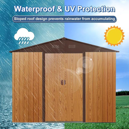 8x6 FT Outdoor Storage Shed, Metal Shed - Image 4