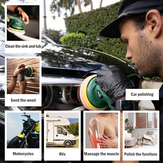 BATOCA - Cordless Car Buffer Polisher - 2pcs 2.0Ah 12V Lithium-ion Rechargeable - Image 8