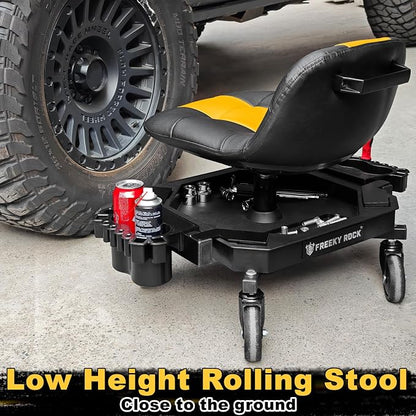 Rolling Stool with Wheels, Adjustable Height Pneumatic Garage Work Mechanic - Image 9