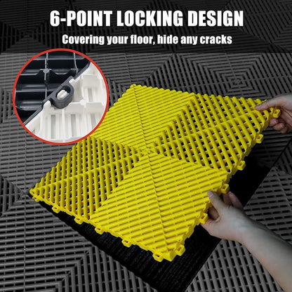 25PCS|15.7"x15.7" Garage Flooring Tiles, Non-Slip Interlocking Plastic Garage - Image 5