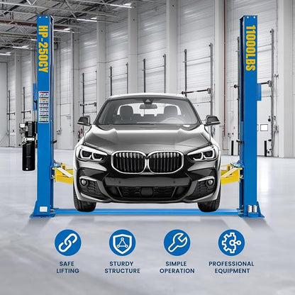 110V Two Post Car Lift 11, 000 LBS Heavy Duty Floor Plate 2 Posts Auto Hoist - Image 5