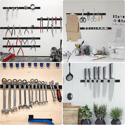 6 Pieces 24" Magnetic Tool Holder Strip, Metal Tool Organizer Rack - Image 6