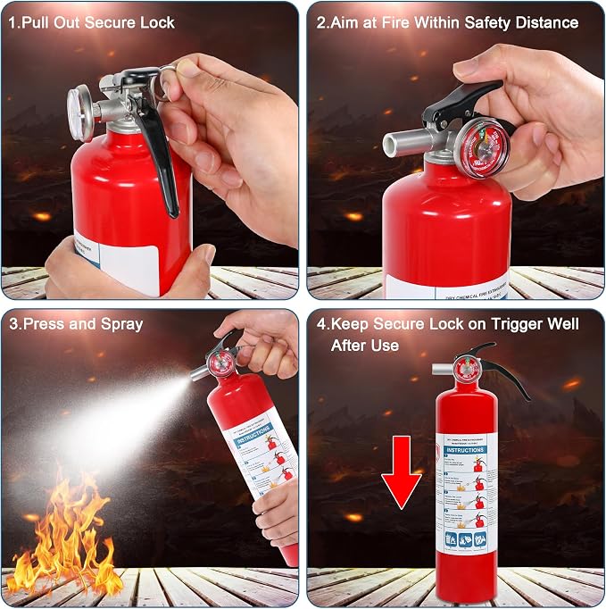 1 Pack ABC Dry Chemical Fire Extinguisher, 2.5 lb 1A:10B:C Rating - Image 5