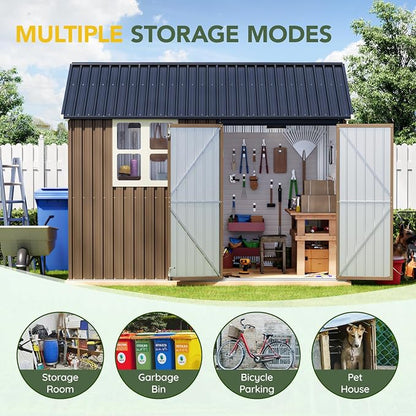 Breezz 8X10FT Outdoor Steel Storage Shed - Image 6