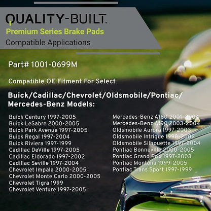 Premium Semi-Metallic Front Brake Pads Compatible - Image 3