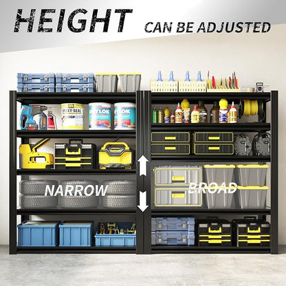 60" H Heavy Duty Garage Shelving 3000LBS Storage Shelves Adjustable 5 Tier - Image 5