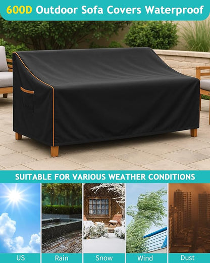 Outdoor Sofa Cover, Waterproof Patio Furniture Cover 80W x 42D x 33H inches - Image 6