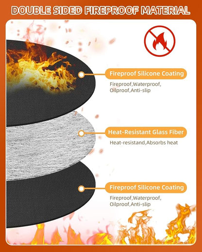 Round BBQ Grill Mat, 48 Inch Double-Sided Fireproof Pad 4-Layer Deck Protector - Image 5