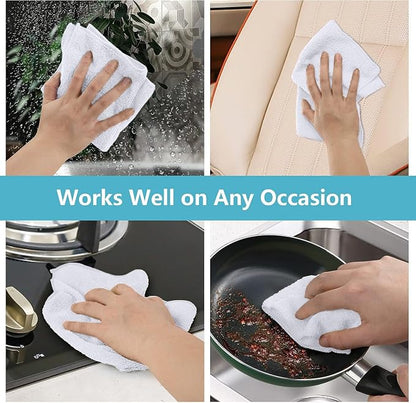 HOMEXCEL White Microfiber Cleaning Cloth, 100 Pack Cleaning Towels - Image 5
