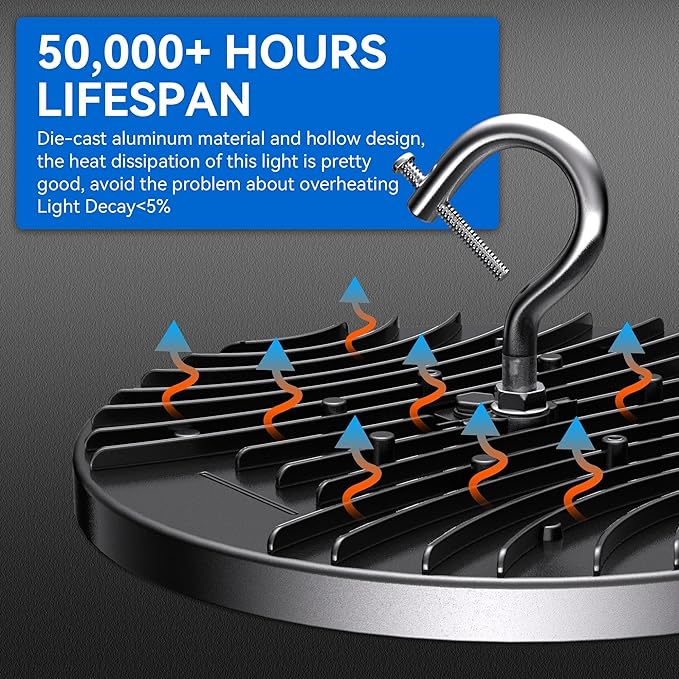 6 Pack UFO Led High Bay Light 150W, 5000K High Bay Led Lights - Image 4