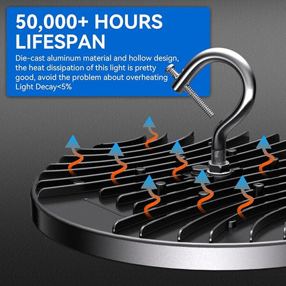 4 Pack UFO Led High Bay Light 150W, 4000K Daylight High Bay Led Light - Image 4