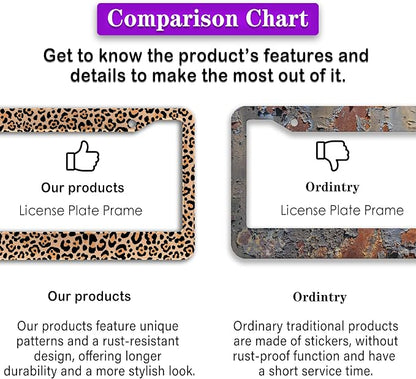 License Plate Frames Leopard Print Fun License Plate Frame Protector Cute - Image 6