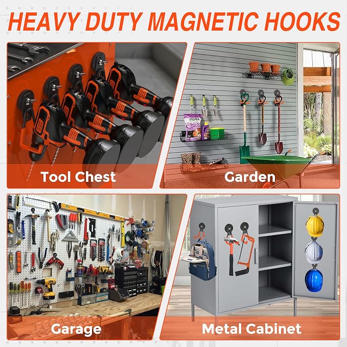 4Pcs Magnetic Hooks Heavy Duty, Large Strong Magnetic Storage Hook - Image 6