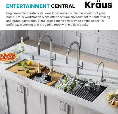 KRAUS Kore 57-inch Undermount Workstation 16 Gauge Single Bowl Stainless Steel - Image 4