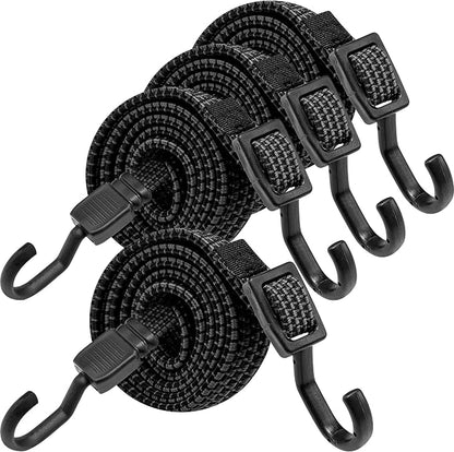 Bungee Cords with Hooks Heavy Duty, Flat Adjustable Bungee Cords with Hooks 60 by Rugtol