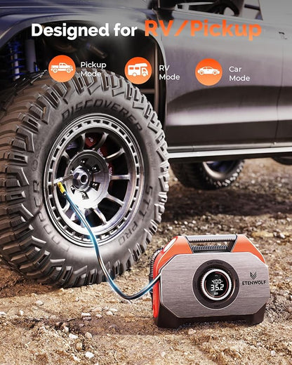 ETENWOLF VORTEX S6 Tire Inflator Portable Air Compressor - Image 3