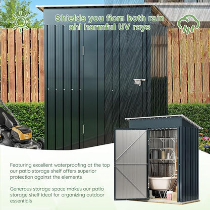 Breezz 5x3FT Vertical Outdoor Steel Storage Shed - Image 4