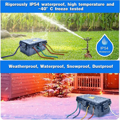 Hrensaw Medium Outdoor Electrical Box, Weatherproof Connection Box w/6 Cable - Image 5