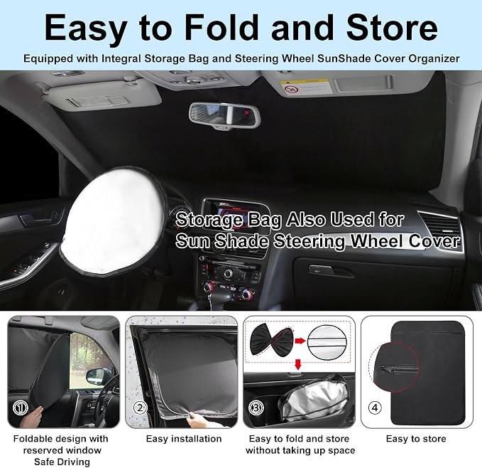 TINGLU 8PCS Window Shades for Jeep Grand Cherokee 2011-2021 Accessories Car - Image 5