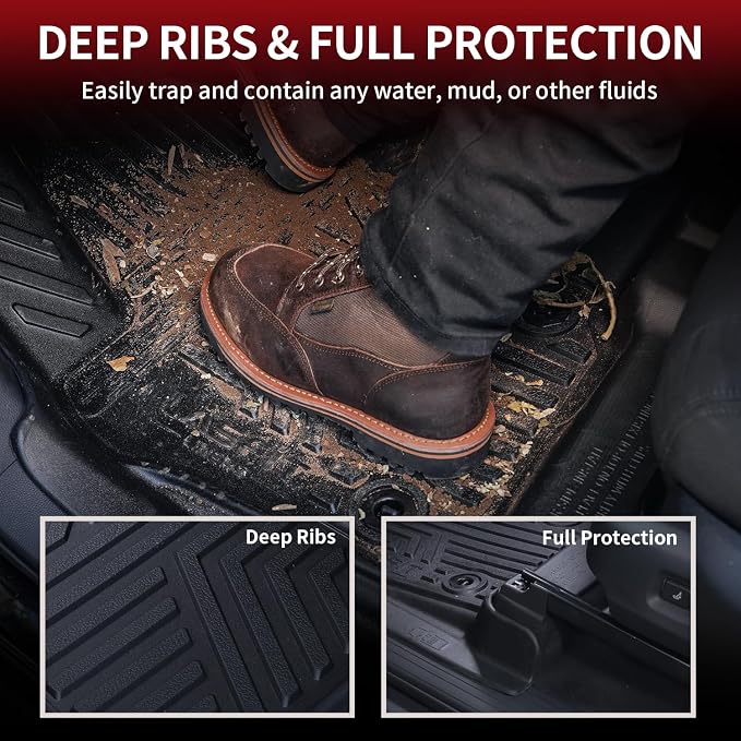 LASFIT Floor Mats Fit for Tacoma 2024-2025 Xtra Cab All Weather Floor Liner TPE - Image 3