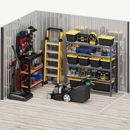 DWVO 8' x 6' Outdoor Storage Shed, Waterproof Metal Garden Shed - Image 8
