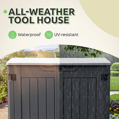 GOOBED Horizontal Shed with Padlock Latch, Outdoor Storage Shed - Image 5