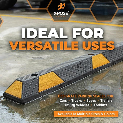 Xpose Safety 72" Heavy Duty Rubber Parking Stopper – 1 Pack Wheel Blocks - Image 6