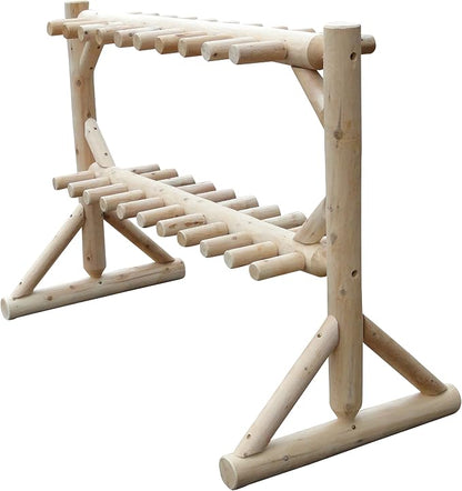 17-Pair Freestanding Skis + Snowboard Log Rack, Standing Shorter Ski Storage - Image 7