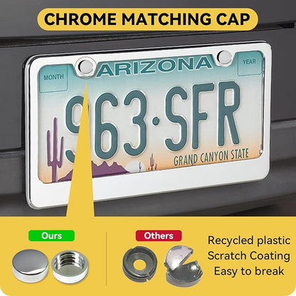 Mirror Polished Heavy Duty Stainless Steel License Plate Frame - Image 2