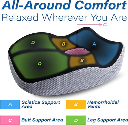 Car Seat Cushion, Ergonomic Memory Foam Car Cushion - Image 3