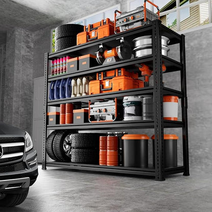 Storage Shelves Heavy Duty, 5-tier Adjustable Metal Industrial Utility Shelf - Image 2