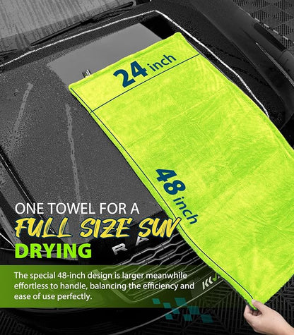 KKV Full-Sized SUV Drying Towel, 48”x24” Dual Sided Microfiber Car Cleaning - Image 2