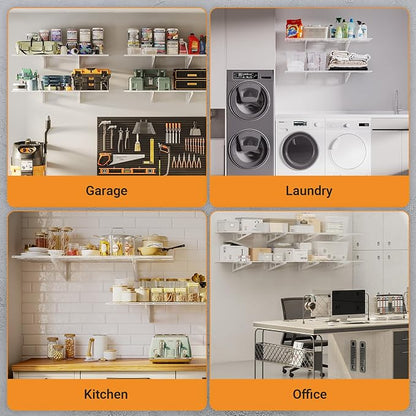 2x4 ft Garage Shelving, Pantry Storage, 400 lbs Total Load Capacity Wall - Image 7
