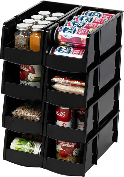 IRIS USA Plastic Shelf Bins Stackable Open Front Storage Bins Plastic Hanging by IRISUSA